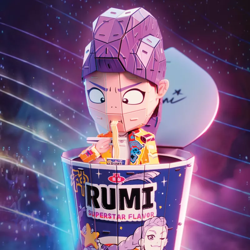 Spin Master 4D Build K-Pop Demon Hunters Rumi Ramen puodelio 3D dėlionė