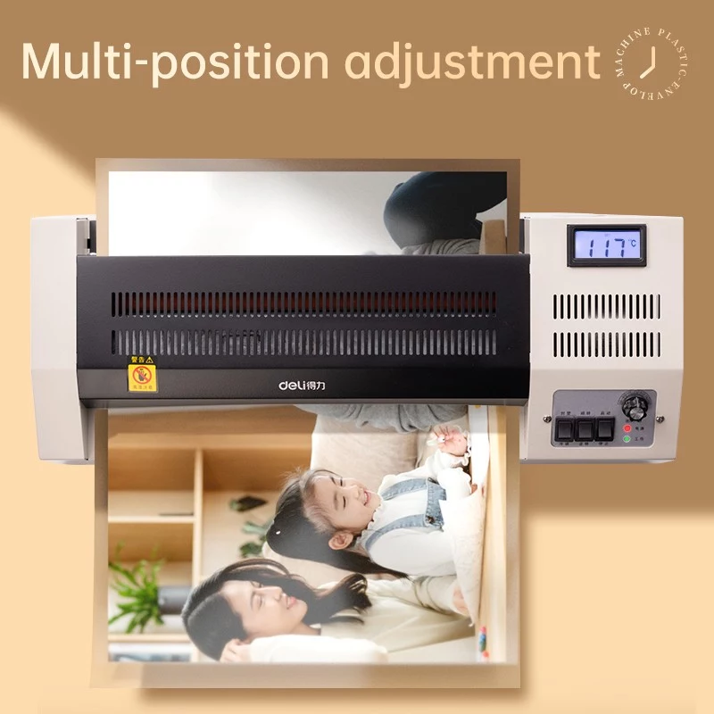 DELI biuro laminatorius E3895-EU A3 | 250 mm/min karšto volelio laminavimas, iki 125 mikronų, apsauga nuo užstrigimo, šaltas laminavimas, juoda/sidabrinė