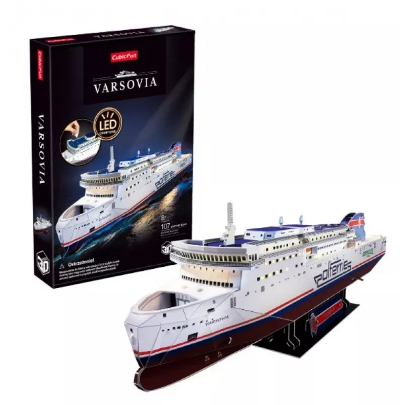 CubicFun 3D dėlionė - MS Prom Varsovia laivo modelis, 150 dalių, 44 cm surinktas ilgis, vidutinio sudėtingumo, nuo 8 metų