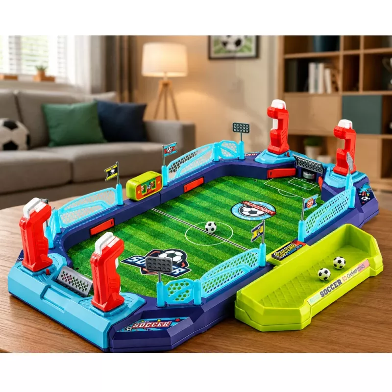 LEAN TOYS 2 viename stalviršio futbolo ir ledo ritulio arkadinis žaidimas 2 žaidėjams