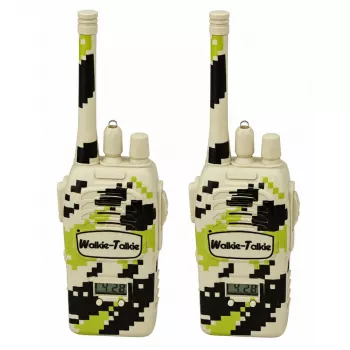 LEAN TOYS karinės racijos USB 200 m atstumas chaki 2 vnt.