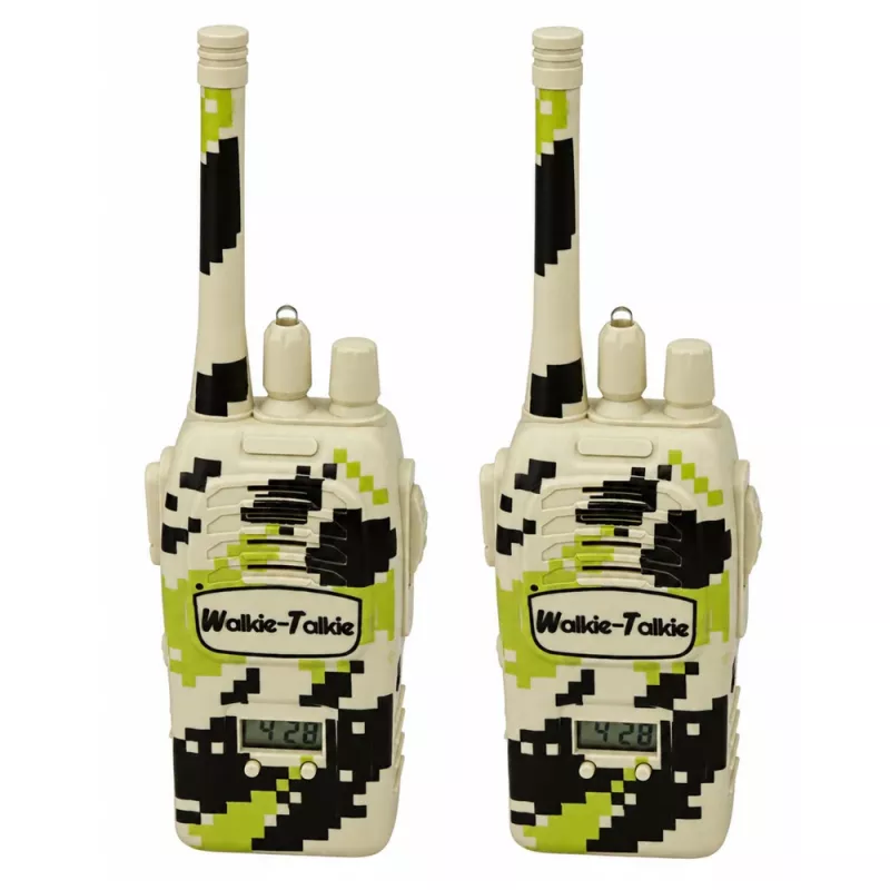 LEAN TOYS karinės racijos USB 200 m atstumas chaki 2 vnt.