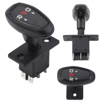 LEAN TOYS pavarų jungiklis vaikiškiems automobiliams - pirmyn / stop / atgal, 3 padėčių svirtinis, 6V-12V, 15A, montuojamas į skydelį
