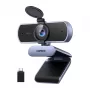 UGREEN FineCam Lite 4K UHD internetinė kamera su 4 mikrofonų masyvu, privatumo užsklanda, reguliuojamu matymo lauku, automatiniu kadravimu, HDR, USB-C, pilka