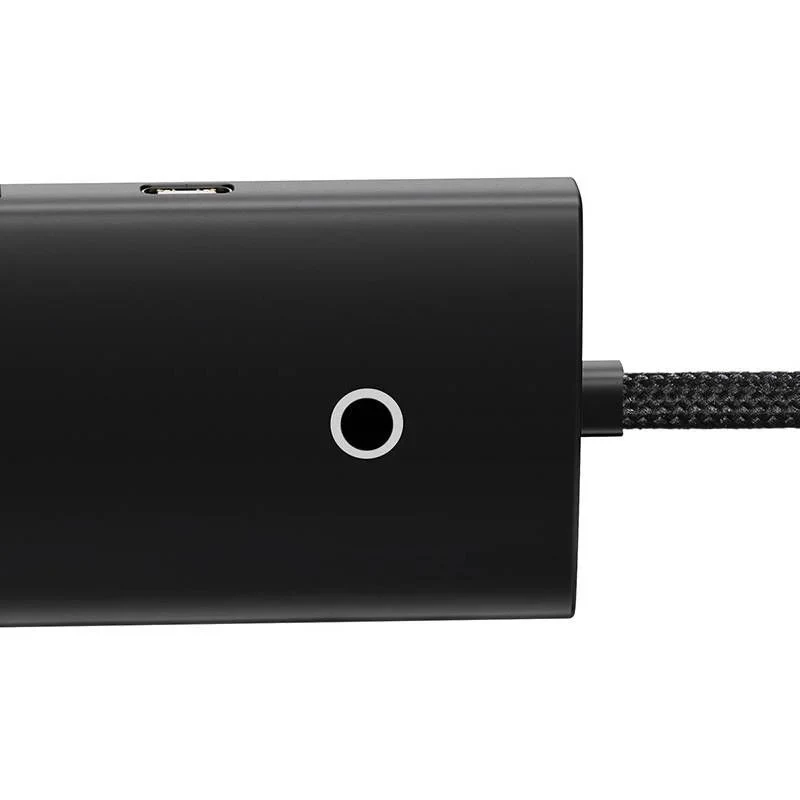 Baseus Lite Series 4 prievadų USB 3.0 šakotuvas - 5Gbps, maitinamas iš magistralės, juodas (WKQX030101)
