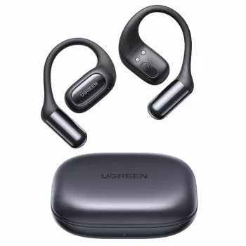 UGREEN HiTune FitBuds WS213 Tikrai belaidės ausinės, Bluetooth 5.2, IPX4, liečiamas valdymas, ENC mikrofonas, 24h baterija, juodos