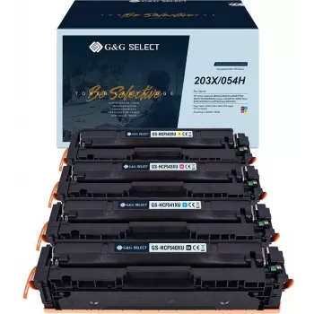 G&G suderinamas tonerio kasetės rinkinys 4 vnt., HP 203X serijai, juoda, žydra, rausvai raudona, geltona, didelės išeigos, GS-H203X-4P