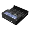 XTAR VP4L Plus 4 lizdų Li-ion/Ni-MH akumuliatorių įkroviklis su LCD ekranu, 2A greitasis įkrovimas, Power Bank funkcija