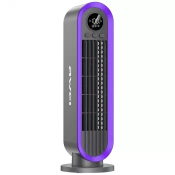 AWEI F52 nešiojamas bokštinis ventiliatorius 3600mAh USB-C įkraunamas pilkas