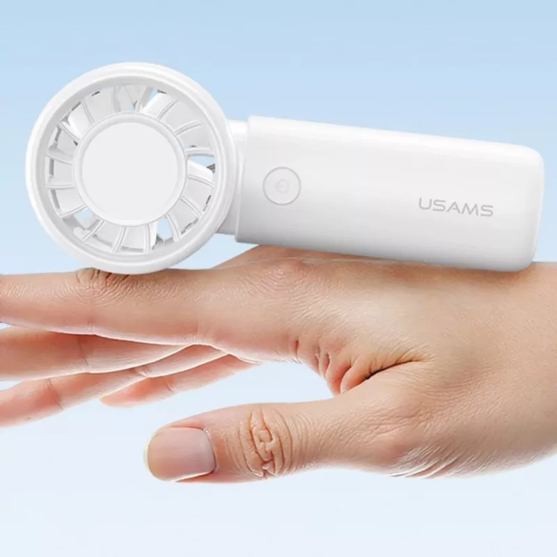 USAMS BC Series nešiojamas ventiliatorius rožinis 500mAh USB įkraunamas 3 greičių mini ventiliatorius
