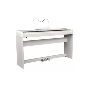 Ringway RP35 WH skaitmeninis pianinas su stovu ir 3 pedalų bloku, 88 klavišų svertinė klaviatūra, baltas