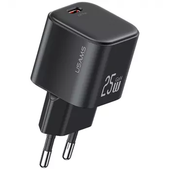 USAMS 25W GaN USB-C greitas įkroviklis - baltas