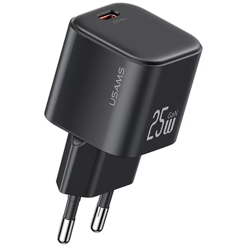 USAMS 25W GaN USB-C greitas įkroviklis - baltas