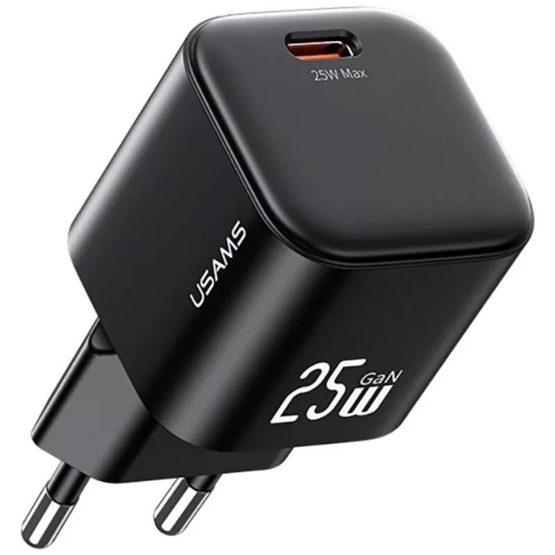 USAMS 25W GaN USB-C greitas įkroviklis - baltas