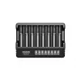XTAR MX8 8 lizdų USB-C universalus akumuliatorių įkroviklis, skirtas Li-ion/Ni-MH, 0.25A-2A, LED indikatoriai, 0V aktyvinimas