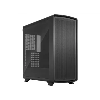 Fractal Design Summit Blackout TG Light Tint Mid-Tower kompiuterio korpusas - anglies juodos spalvos su tikro riešutmedžio priekiniu skydeliu, grūdinto stiklo šoniniu skydeliu, 2x Aspect 14 PWM ventiliatoriais