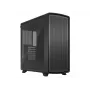 Fractal Design Summit Blackout TG Light Tint Mid-Tower kompiuterio korpusas - anglies juodos spalvos su tikro riešutmedžio priekiniu skydeliu, grūdinto stiklo šoniniu skydeliu, 2x Aspect 14 PWM ventiliatoriais