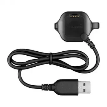 Garmin Forerunner 20/25 įkrovimo segtukas su duomenų kabeliu - 1m USB-A į patentuotą segtuką, juoda