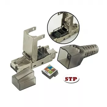 Techly 101911 Cat.6a STP Tool-less RJ45 modulinė jungtis, 10G, cinko lydinys, 22-26 AWG