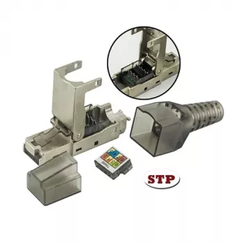 Techly 101911 Cat.6a STP Tool-less RJ45 modulinė jungtis, 10G, cinko lydinys, 22-26 AWG