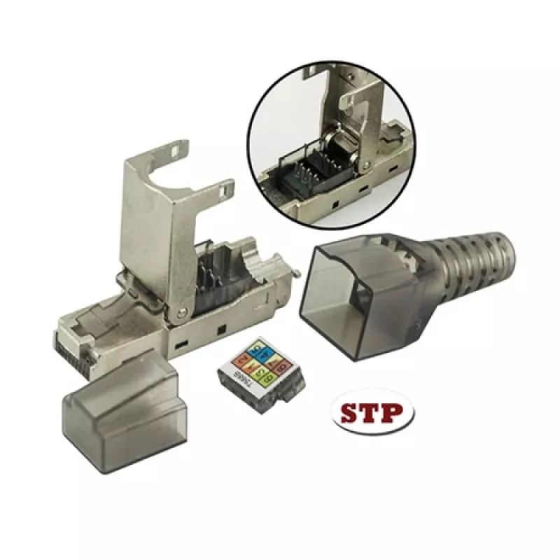 Techly 101911 Cat.6a STP Tool-less RJ45 modulinė jungtis, 10G, cinko lydinys, 22-26 AWG