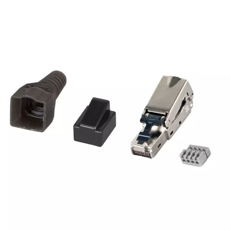 Techly 101911 Cat.6a STP Tool-less RJ45 modulinė jungtis, 10G, cinko lydinys, 22-26 AWG
