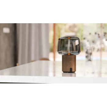 KOODUU Serena Play nešiojama LED lempa su Bluetooth garsiakalbiu, pilka