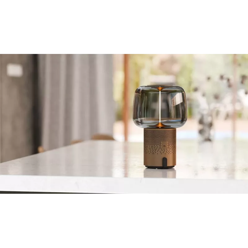 KOODUU Serena Play nešiojama LED lempa su Bluetooth garsiakalbiu, pilka