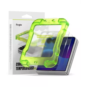 Ringke Cover Display Pro 2 vnt. grūdinto stiklo ekrano apsauga, skirta Galaxy Z Flip 8 - skaidri