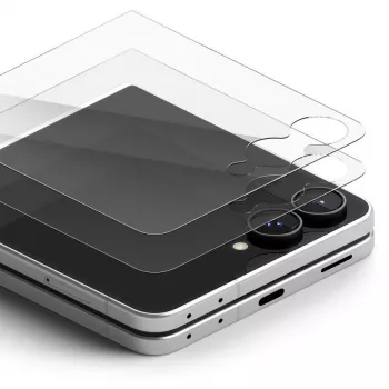 Ringke Cover Display Pro 2 vnt. grūdinto stiklo ekrano apsauga, skirta Galaxy Z Flip 8 - skaidri
