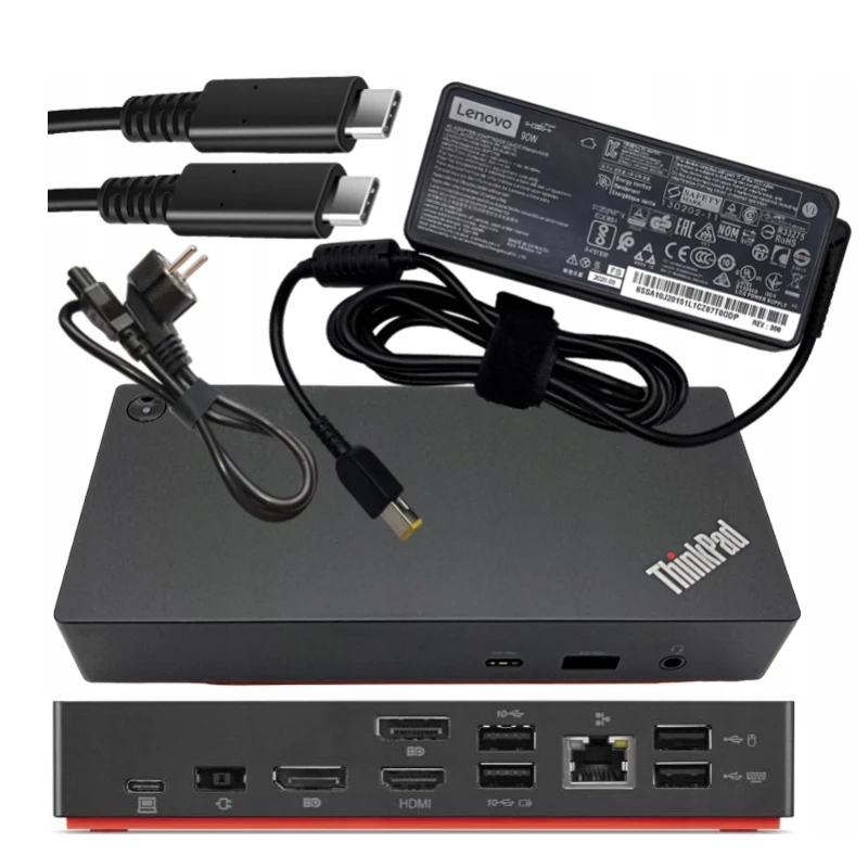 Lenovo Renewed ThinkPad Universal USB-C Dock 40AY 90W naudotas, įsk. PSU
