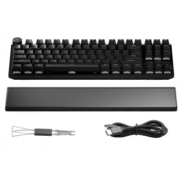 BE QUIET! Keyboard Light Mount TKL Silent Tactile mechaninė klaviatūra – 75% US ANSI, Gateron Brown, Bluetooth ir USB-C, QMK/VIA