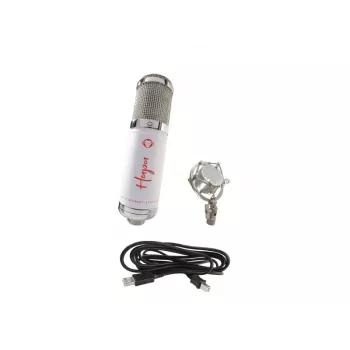 Monkey Banana Hapa WH USB kondensatorinis mikrofonas su stalo stovu ir pop filtru, baltas
