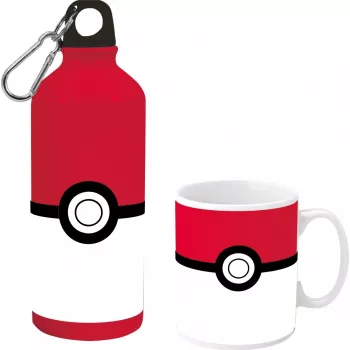 Pokemon aliumininis butelis 500ml su keraminiu puodeliu