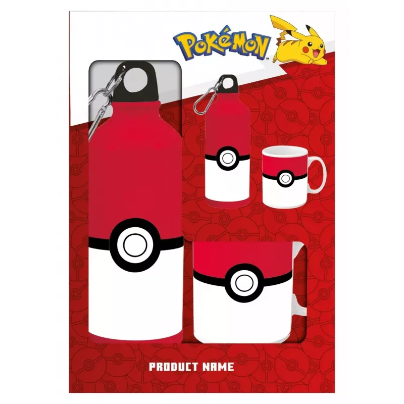 Pokemon aliumininis butelis 500ml su keraminiu puodeliu