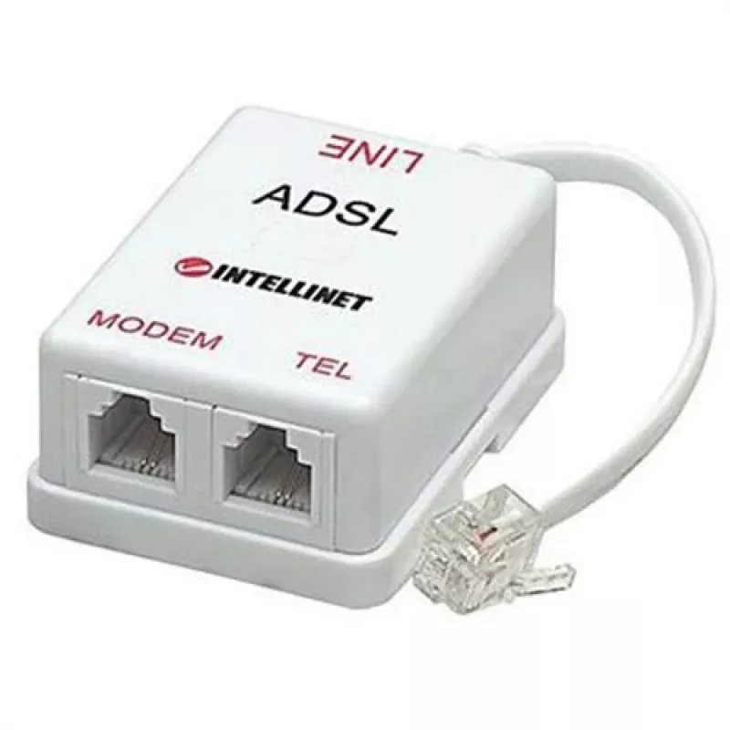 Intellinet ADSL skirstytuvas/filtras RJ11 kištukas į 2x RJ11 lizdus, baltas