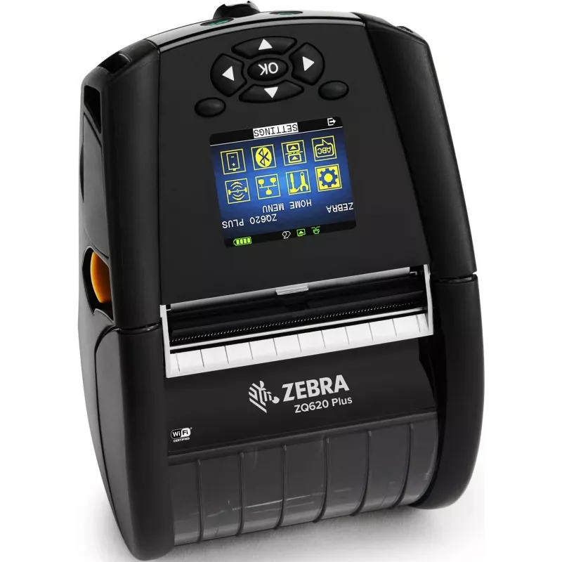 Zebra DT spausdintuvas ZQ620 Plus 3 colių/72mm Healthcare anglų šriftai Wi-Fi 6 Dual Radio (802.11AX/BT5.x) Linered platen 0,75 colio šerdis Group E diržo segtukas