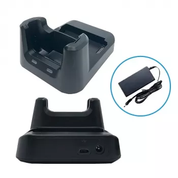 Unitech HT330 1 lizdo USB lopšys su atsarginės baterijos lizdu. Pridedamas maitinimo adapteris.