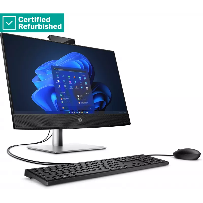 RENEW SILVER HP Pro 440 G9 AIO All-In-One - i7-13700T, 16GB, 512GB SSD, 23.8 colio FHD neliesdamas AG, reguliuojamas aukštis, USB pelė, Win 11 Pro, 1 metai (937G5EAR#ABD)
