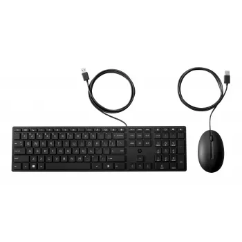 HP 320MK USB laidinis pelės ir klaviatūros rinkinys, atsparus išsiliejimui – juoda - EST