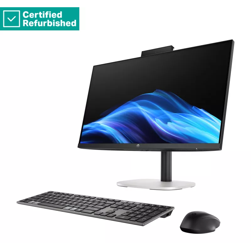 RENEW SIDABRAS HP ProStudio 4 AIO All-In-One 24 - Ultra 5-235, 32GB, 512GB SSD, 23,8 colio FHD jutiklinis AG, reguliuojamas aukštis, USB pelė, Win 11 Pro, 1 metai
