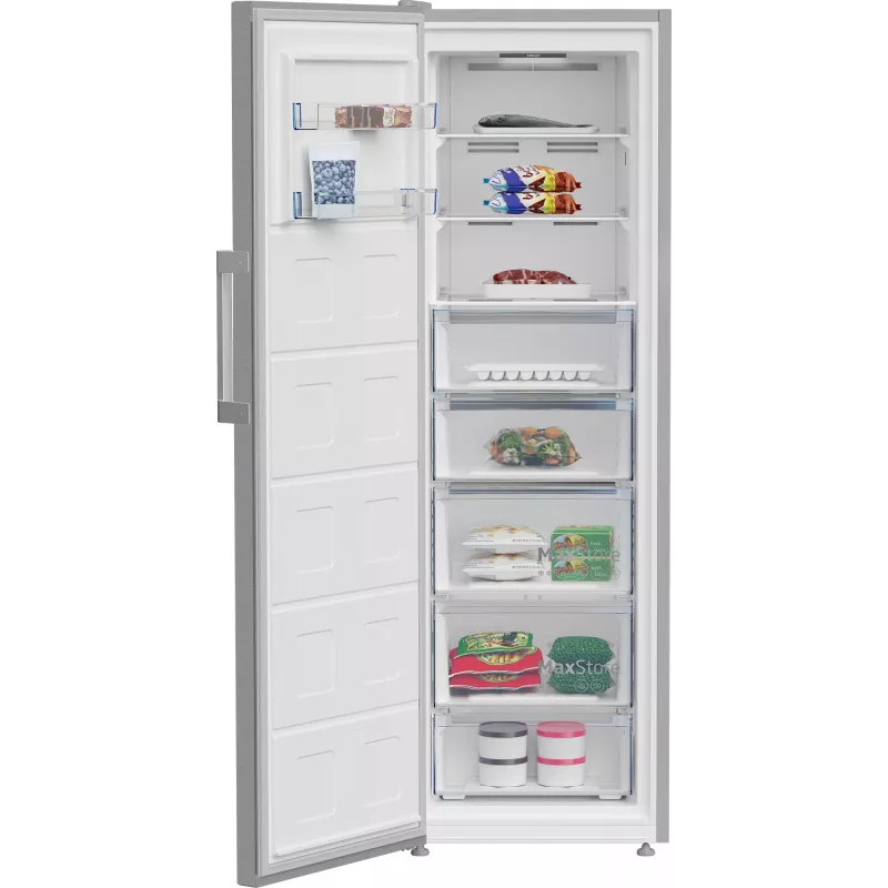 BEKO stovimas šaldiklis B3RMFNE314XB, energijos klasė E, 186,5 cm, 286L, Inox spalva