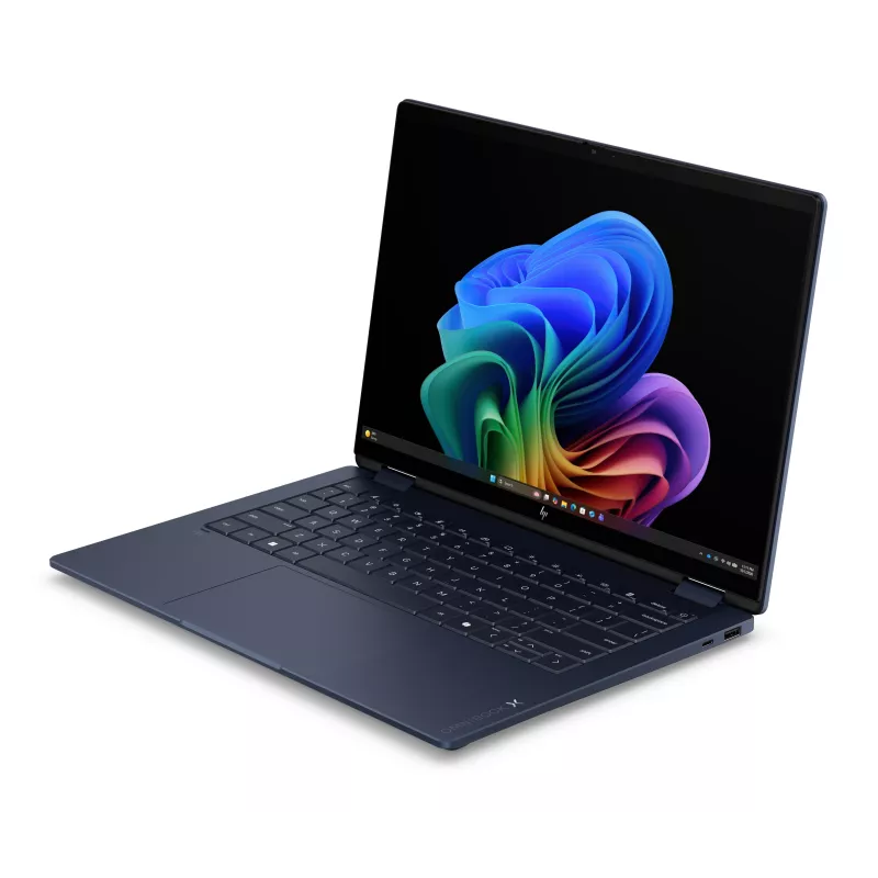HP OmniBook X Flip x360 NG AI 14-kc0008nnx - Ryzen AI 5 430, 16GB LPDDR5X 8000 įmontuota, 1TB, Touch/14,0 3K (2880x1800) OLED Brightview LBL, Athmospheric Blue - 5MP IR TNR, 65W AC adapteris neįtrauktas, Win 11 Home, 1 metai