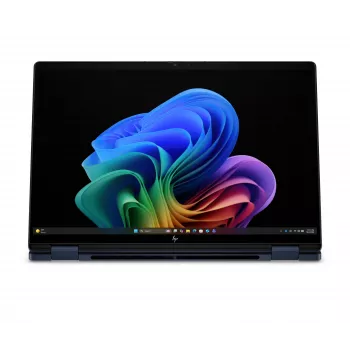HP OmniBook X Flip x360 NG AI 14-kc0001nnx - Ryzen AI 7 450, 32GB LPDDR5X 8533 įmontuota, 1TB, Touch/14,0 colio 3K (2880x1800) OLED Brightview LBL, Athmospheric Blue - 5MP IR TNR, be 65W AC adapterio, Win 11 Home, 1 metai