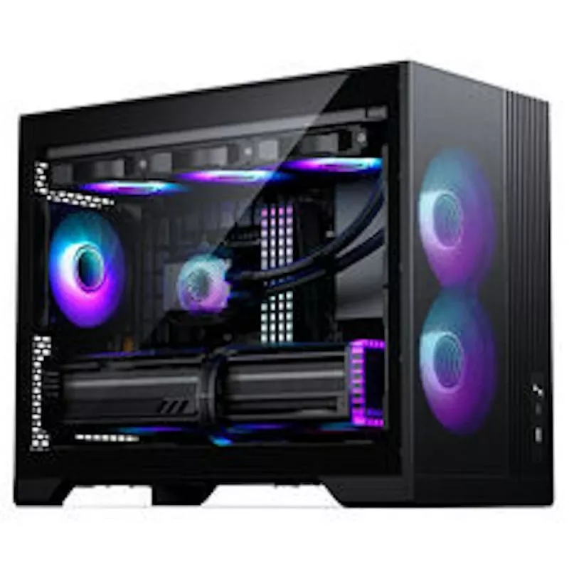 PHANTEKS XT M3 PC korpusas, mini korpusas + D30 PWM Regular Airflow D-RGB ventiliatoriai, 3 vnt., juodas
