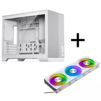 Phanteks XT M3 PC korpusas, mini korpusas + D30 PWM Regular Airflow D-RGB ventiliatoriai, 3 vnt., baltas