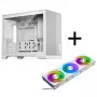 Phanteks XT M3 PC korpusas, mini korpusas + D30 PWM Regular Airflow D-RGB ventiliatoriai, 3 vnt., baltas