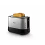 Philips Viva Collection skrudintuvas HD2637/90 su itin plačiais 2 lizdais, įmontuotu bandelių šildytuvu, juodas / Pažeista pakuotė