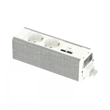 SCHNEIDER ELECTRIC UNICA SYSTEM+ MODULINIS BLOKAS 2XSCHUKO+USBA/C BALTA/PILKA