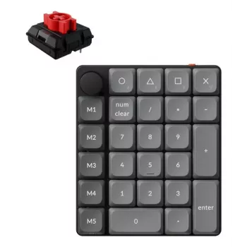 KEYCHRON K0 Max - Milk POM Red - belaidė skaičių klaviatūra